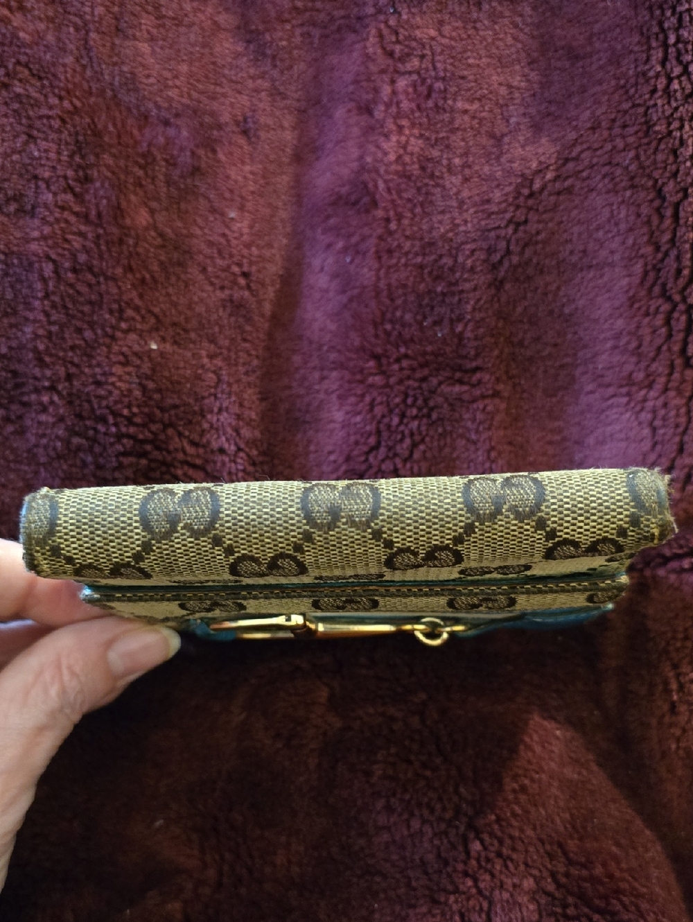 Bundle For Glt9923 Gucci GG Canvas Horsebit compact wallet W Turquoise Leather - Picture 12 of 16